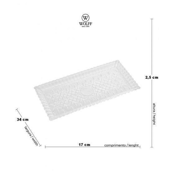 Travessa 34cm Por 17cm Lys Em Cristal Ecológico Wolff
